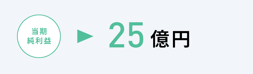 当期純利益：25億円